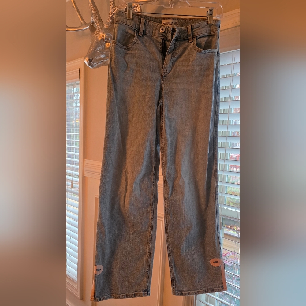Abercrombie Kids Light Blue High Rise Wide Leg Jeans
